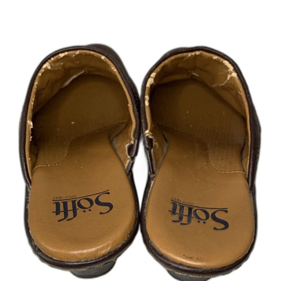 Sofft Brown Suede Embroidered Slip-On Comfort Mule Clog Size 7.5M - Picture 5 of 12